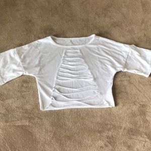 white crop top